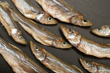 A dried smoked fish smelt	