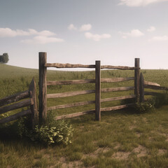 Fototapeta premium fence in field