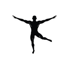 Male gymnast silhouette vector illustration