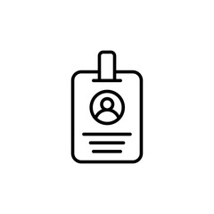 Id card outline icons, minimalist vector illustration ,simple transparent graphic element .Isolated on white background