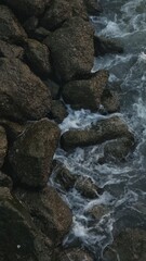 water flowing over rocks