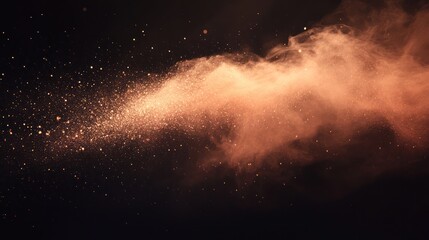 Cosmic Dust: A Celestial Dance of Orange and Gold