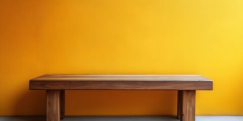 Minimalist Mustard Yellow Wall Mockup Scene