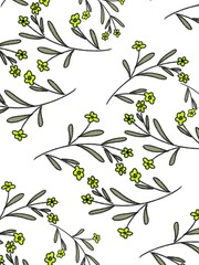 Seamless pattern background flowers and fruits 