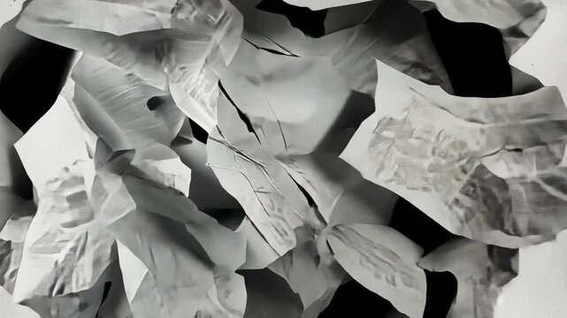 Crumpled White Paper Ball Isolated Texture Abstract Sheet for Recycle and Nature