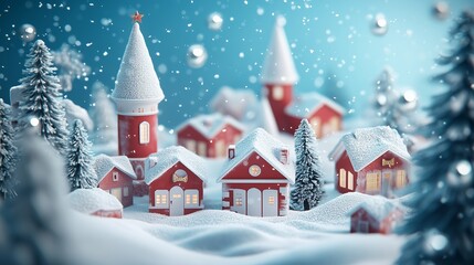 Fototapeta premium おもちゃの雪国のクリスマス