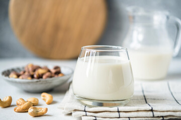 Dairy free vegetarian cashew milk, healthy lifestyle concept