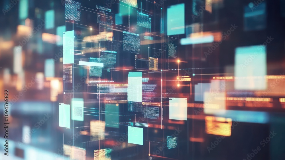 Wall mural abstract digital data flow: a visual representation of information technology