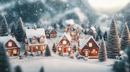 Fototapeta premium おもちゃの雪国のクリスマス