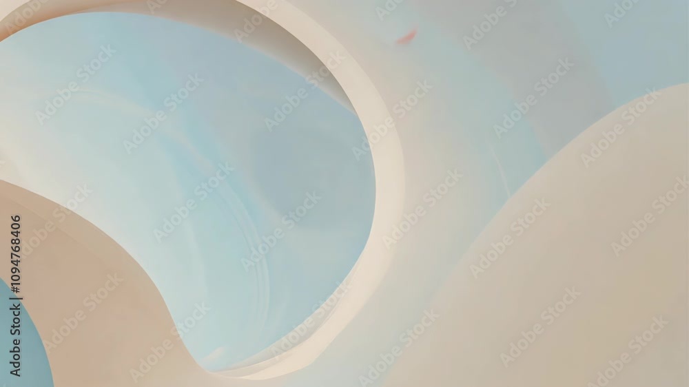 Poster video of abstract composition exploring shapes, colors, and textures in a serene environment during 