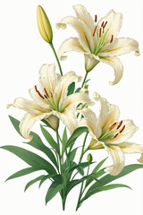 Obraz premium lily flower blooming beautifully isolated on background, created by generative ai