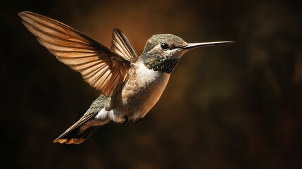 Fototapeta premium AI Generated - Small Little Calibri Hummingbird