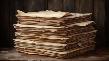 Naklejka premium Stack of Old Papers