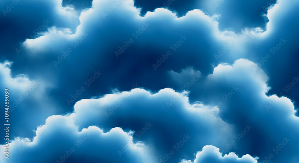 Poster smooth blue cloud pattern in the form of a abstract against a background of a cloudy sky . ideal for