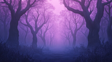 Enchanted Purple Forest Path