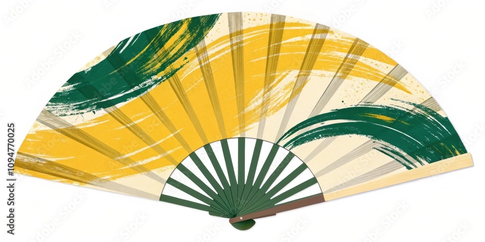 Poster abstract art fan an abstract fan design that uses bold brush strokes to create an artistic impressio