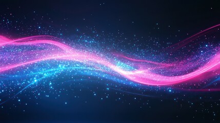 Obraz premium Celestial Wave: A Symphony of Pink and Blue Cosmic Dust