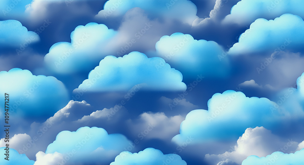Poster smooth blue cloud pattern in the form of a abstract against a background of a cloudy sky . ideal for