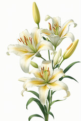 Fototapeta premium lily flower blooming beautifully isolated on background, created by generative ai