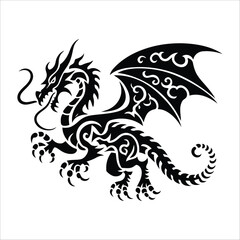 Modern Tribal Dragon Tattoo
