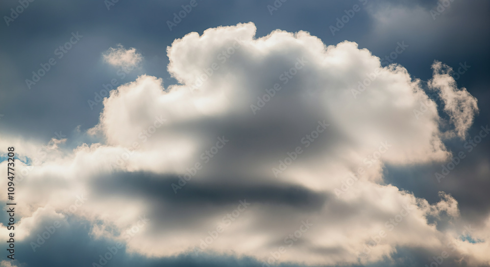 Poster smooth blue cloud pattern in the form of a abstract against a background of a cloudy sky . ideal for