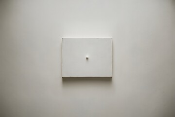 Minimalist White Canvas Art Small White Object Centered