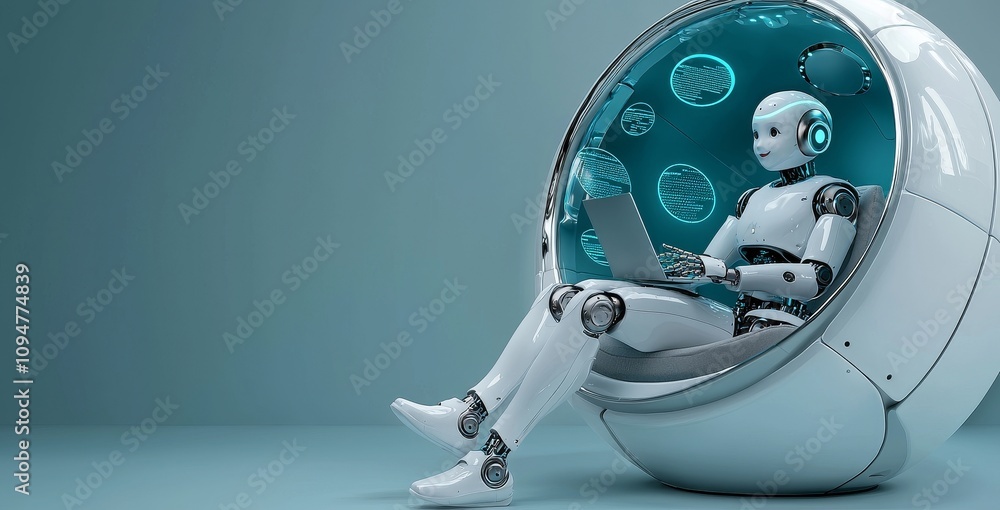 Aufkleber Stock-driven chatbots are performing tasks and engaging in conversations on a computer.