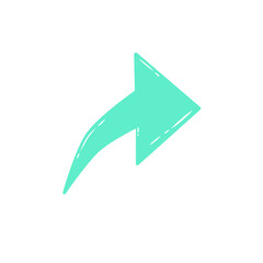Doodle arrow direction digital transparent background that can be use for background, ppt, social media, sticker, wallpaper, e.t.c with aesthetic green colorful color