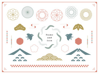 和のシンボルとフレーム素材