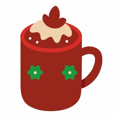 Christmas  Warm Cocoa Mug with white background

