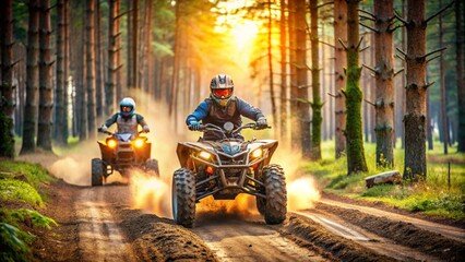 person riding a motorcycle on the forest