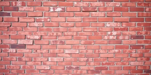 Obraz premium Red brick wall with rough textures and visible grout lines, wall