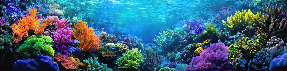 Obraz premium Coral Reef Canvas: Vibrant marine life adorning an underwater paradise