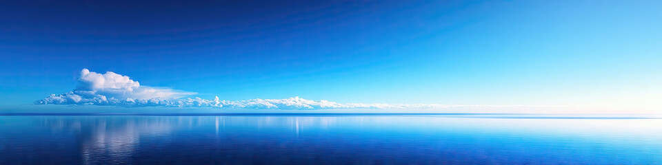 Obraz premium Endless Horizon: Stretching blue sky meets the end of the visible world
