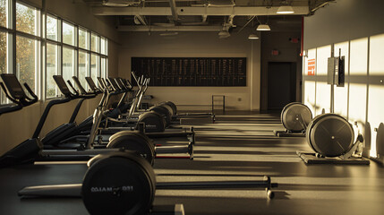 Endurance training area with rowing machines, ski ergs, and assault bikes.