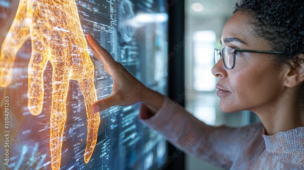 Aufkleber AI research in 3D rendering for robots and cyborgs is advancing future human living through digital data mining and machine learning technology, aimed at designing computer brains.