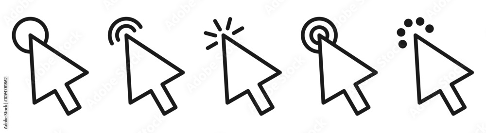 Fototapete outline mouse arrow cursor pointer icon