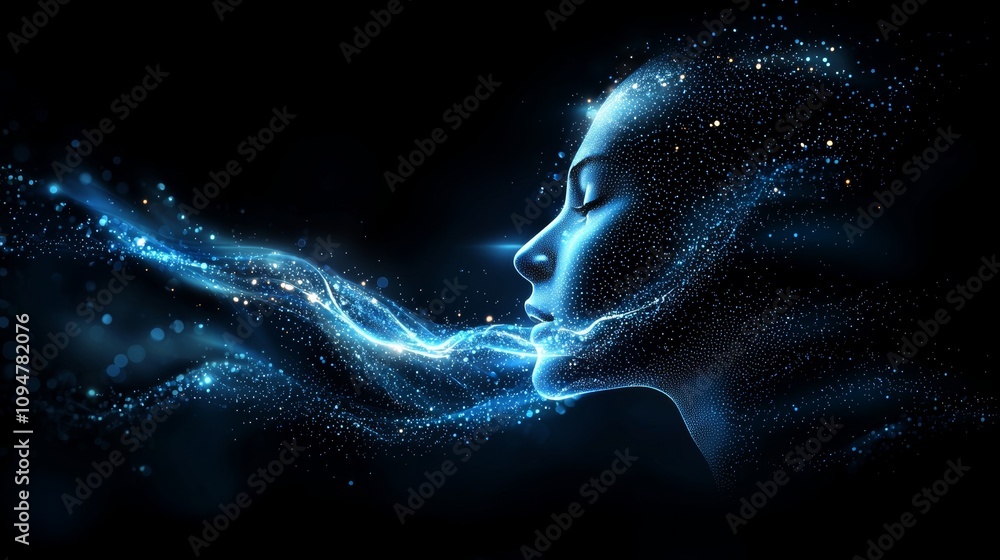 Aufkleber Big Data concept. Digital neural networks. Stock introduction. The cyberspace of the future. Abstract 3D business illustration with a shallow depth of field.