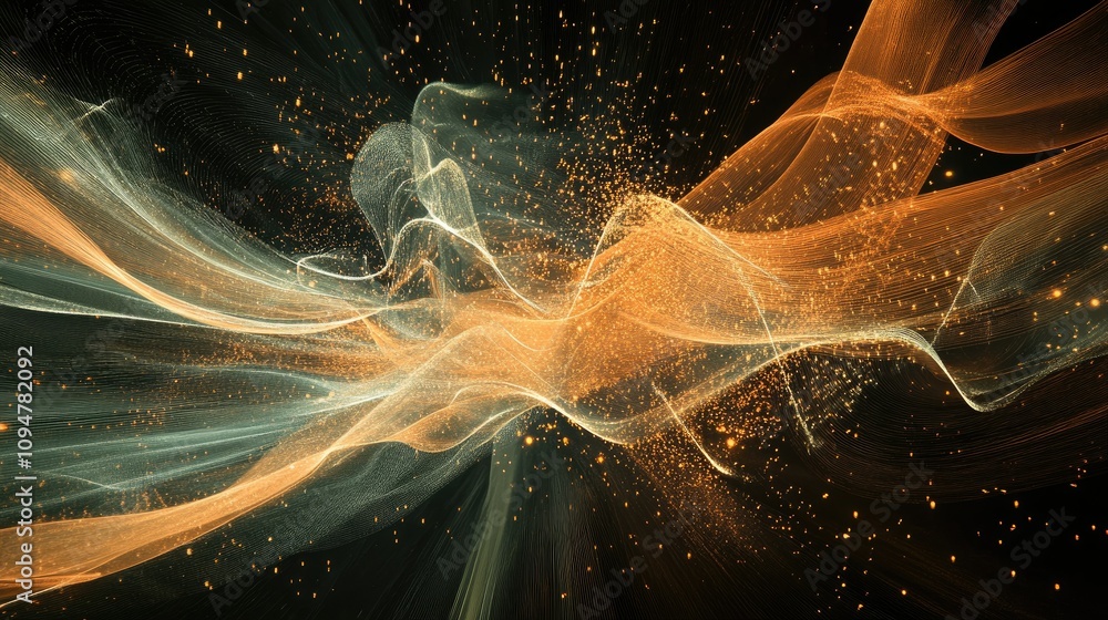 Aufkleber abstract digital visualization of data, showing the impact of integrated technology on improving bus