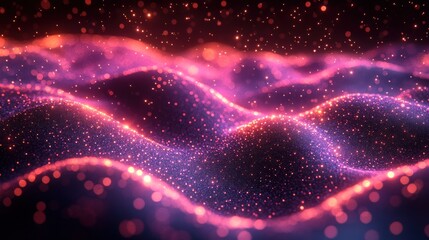 Fototapeta premium Abstract Pink and Red Glittering Waves