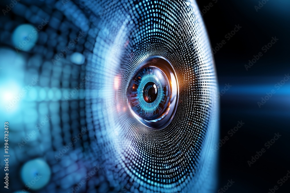 Aufkleber Conceptualization of quantum computer technology. Deep learning stock. Visualization of big data algorithms for business, science, and technology. Illustration depicting flowing waves.