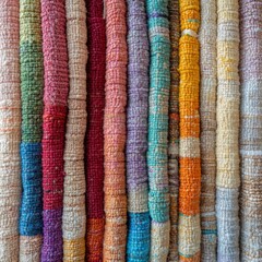 Colorful Handwoven Textiles on Display