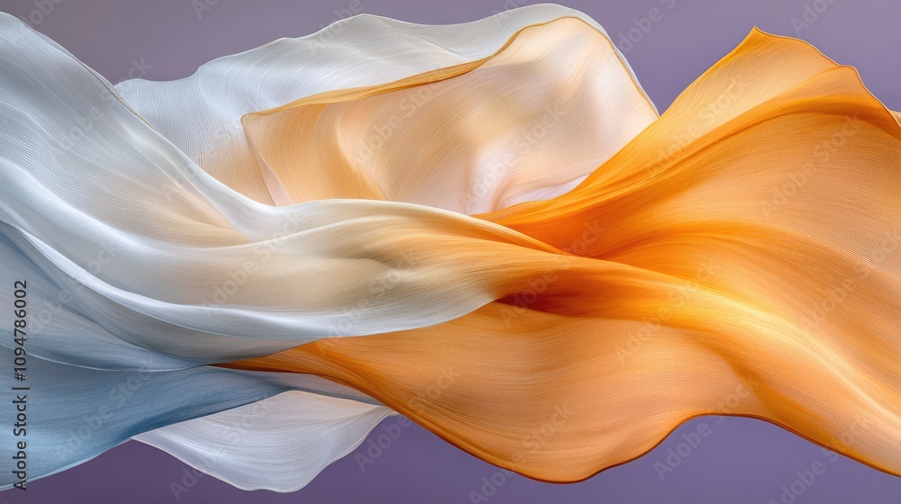Poster vibrant flowing waves in a blend of colors create a captivating abstract background