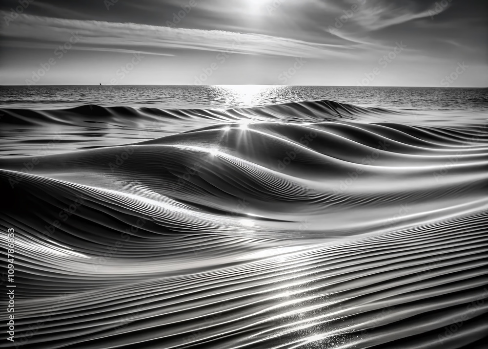 Poster abstract halftone texture wave in monochrome landscape photography: a unique perspective on nature's