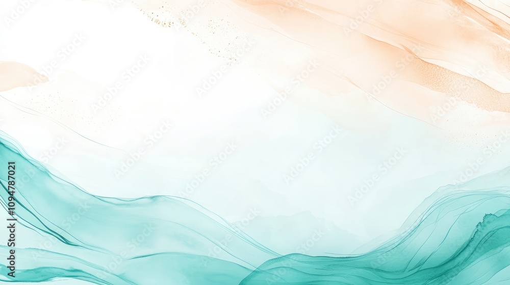 Aufkleber an abstract composition features smooth, flowing waves and soft gradients intermingling in a beautif