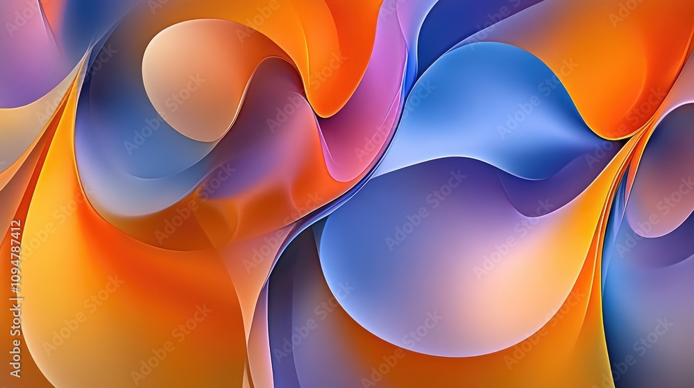 Poster flowing waves and smooth gradients intertwine in vibrant colors, crafting an abstract backdrop perfe