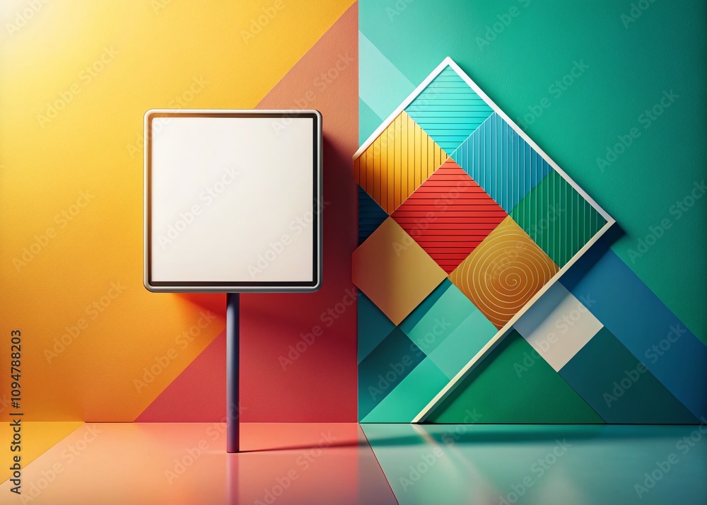 Poster abstract representation of the squared sign with copy space for text and creative designs highlighti