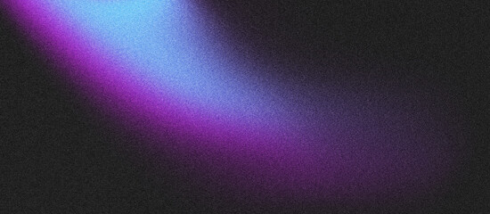 Grainy black dark purple-blue gradient background blazing blue light and noise texture effect banner in the background