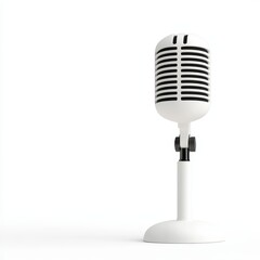 Fototapeta premium Voice recording speech icon, classic mic symbol, A stylized microphone icon representing voice recording, capturing a clean and modern aesthetic, Photorealistic
