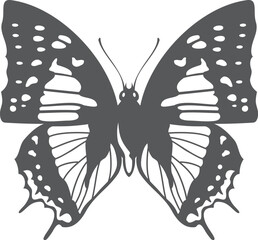 Black butterfly silhouette with beautiful shape wings pattern